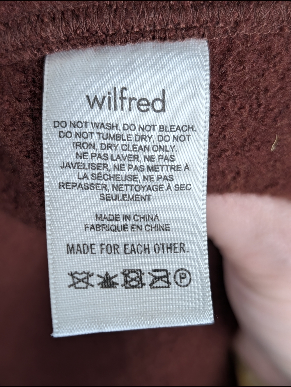Wilfred Charlize 100% Merino Wool Long Coat Rust Large Aritzia Minimalist - Picture 13 of 14